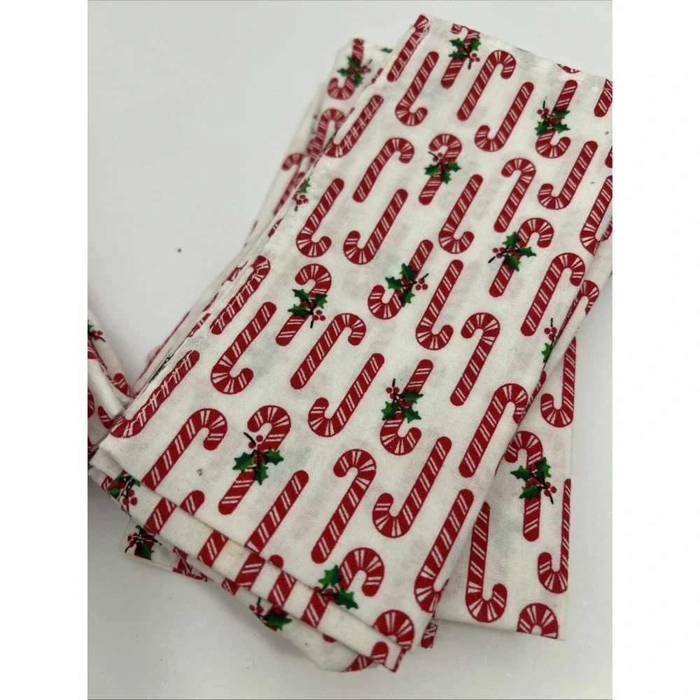 Christmas‎ Placemat And Napkin Set/24 Candy Cane Quilted Stains Vtg SKU 1229